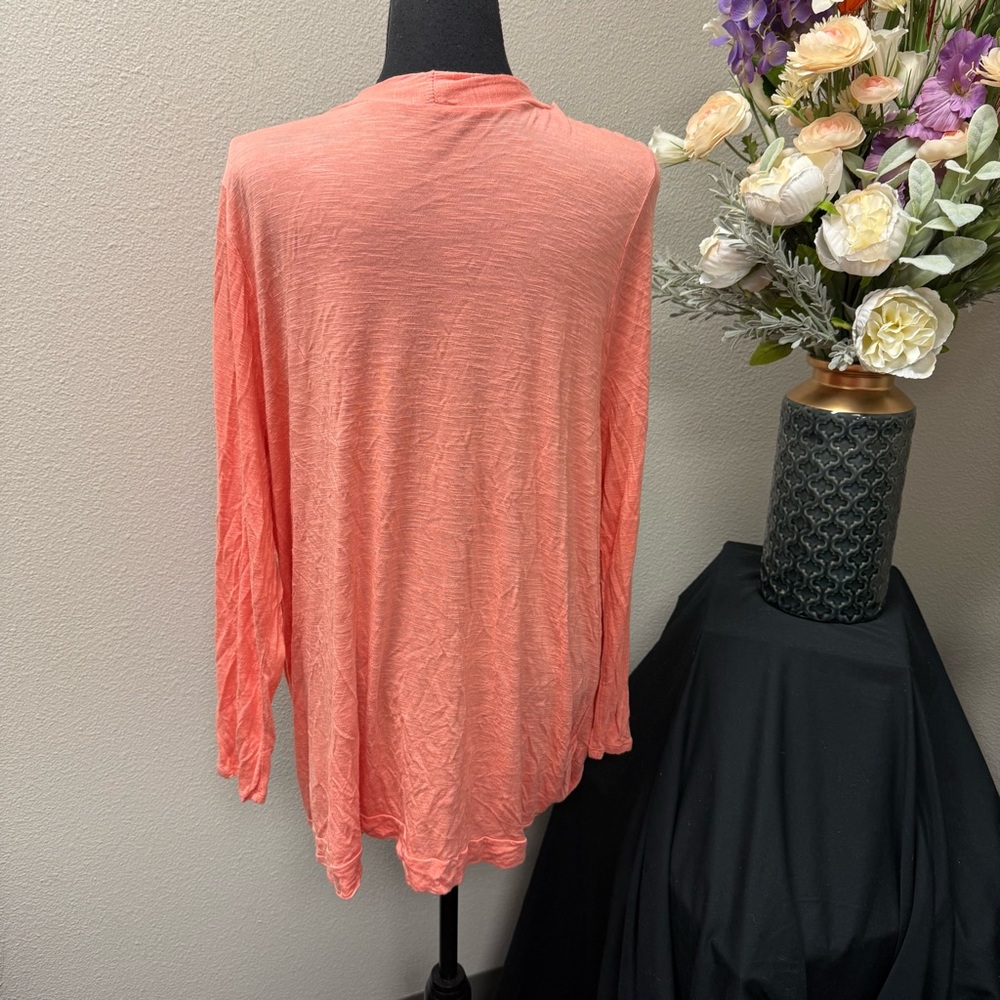 Torrid Coral Lightweight Open Front Cardigan 2X Soft Stretch Knit Spring Layer - Picture 3 of 8